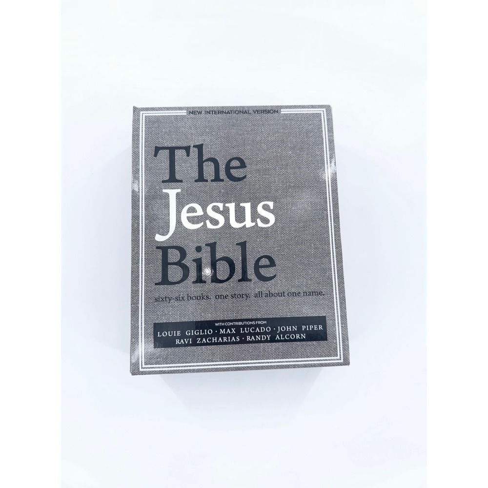 Zondervan The Jesus Bible NIV Edition Grey Cloth Hardcover Louie Giglio 2016